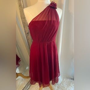 NWT Ann Taylor Red One Shoulder Dress